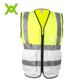 Luminous Yellow n Orange Workplace Reflective Safety Vest with Multiple Pockets reflective work vest